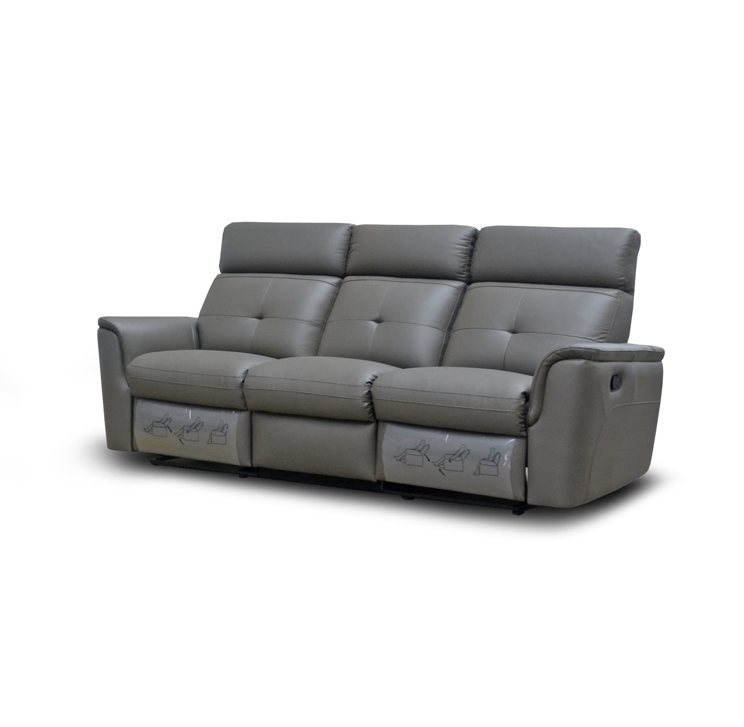 ESF Furniture - 8501 3 Piece Recliner Living Room Set in Dark Grey - 8501DARKGREY-SLC ESF Furniture