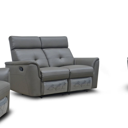 ESF Furniture - 8501 2 Loveseat w/2 Recliners in Dark Grey - 85012DARKGREY ESF Furniture