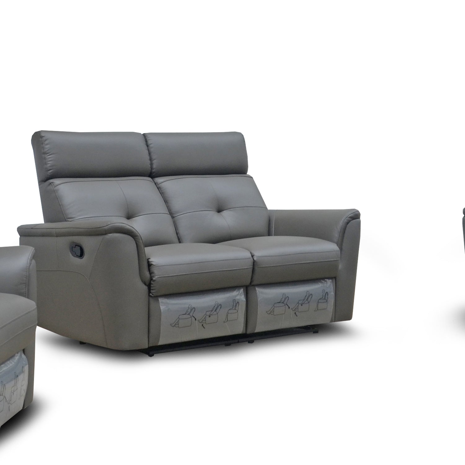 ESF Furniture - 8501 3 Piece Recliner Living Room Set in Dark Grey - 8501DARKGREY-SLC ESF Furniture