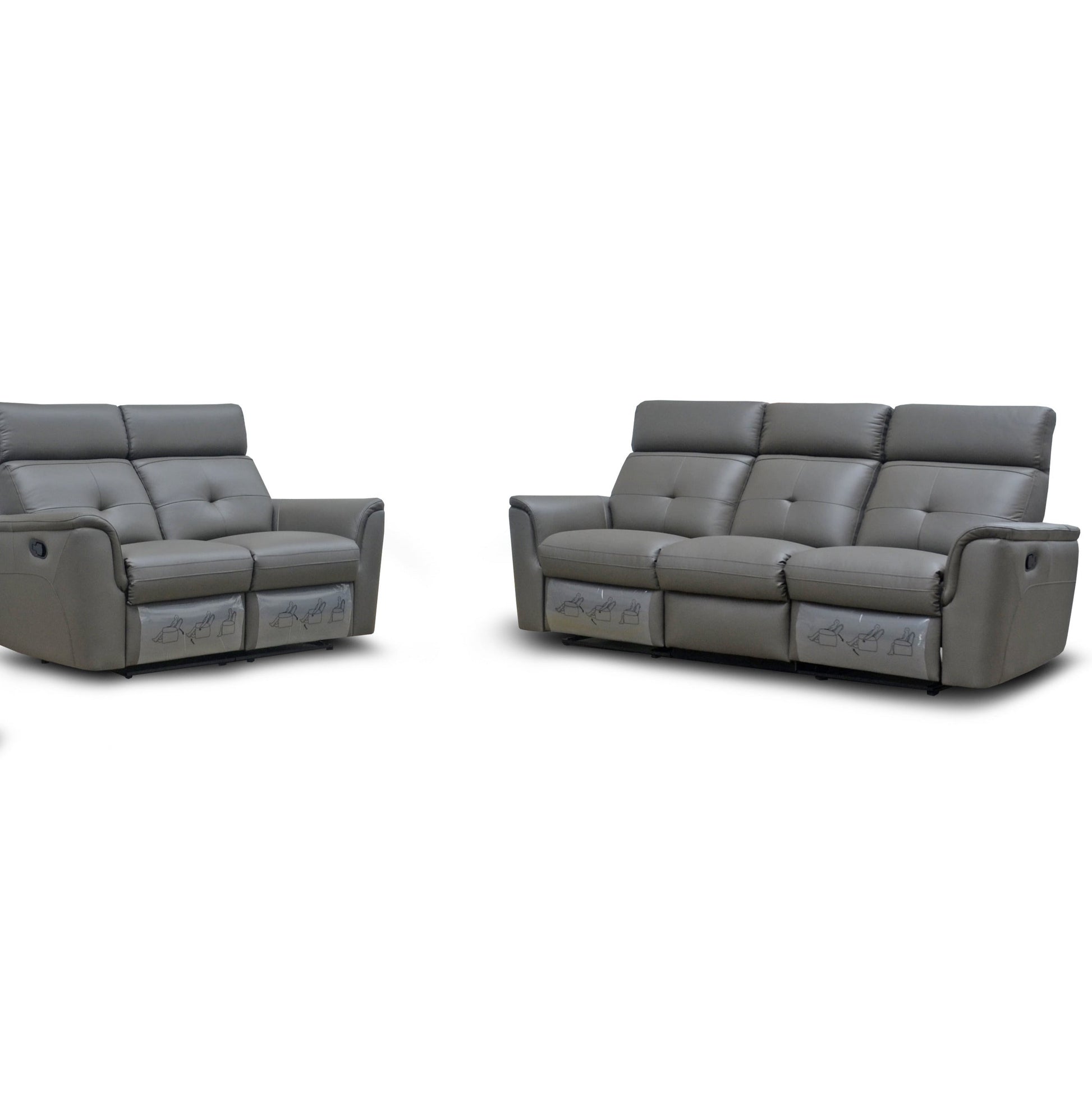 ESF Furniture - 8501 2 Piece Recliner Sofa Set in Dark Grey - 8501DARKGREY-SL ESF Furniture