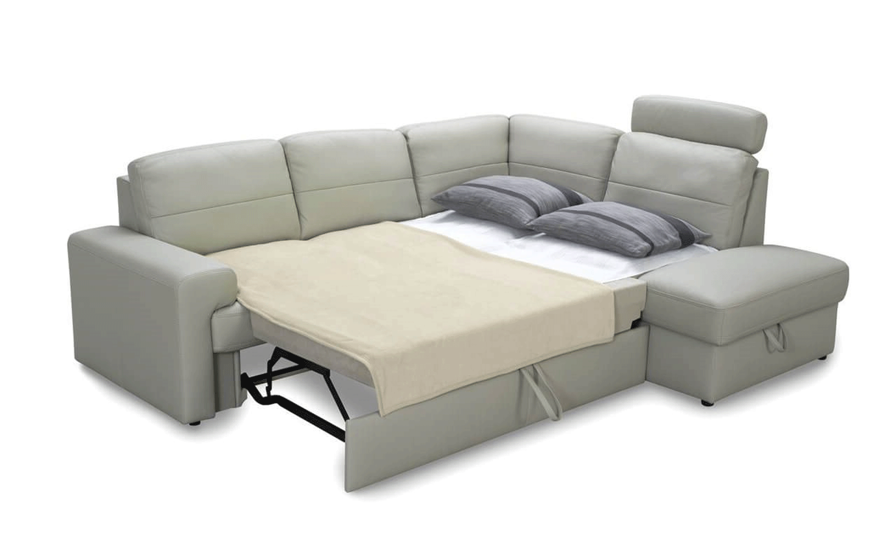 ESF FURNITURE - Ella Right Sectional w/Bed in Taupe - ELLASECTIONAL ESF Furniture