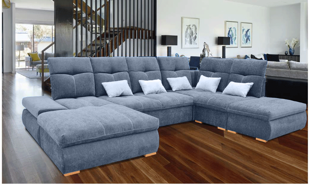 ESF FURNITURE - Opera Right Sectional in Dark Blue - OPERASECTIONALRIGHT ESF Furniture