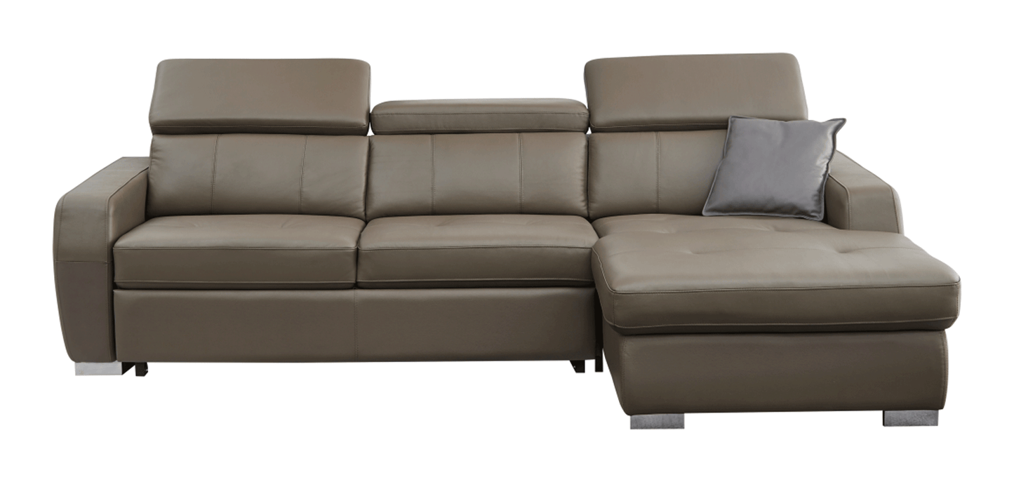 ESF Furniture - 1822 Sectional Right w/Bed in Grayish Brown Taupe - 1822SECTIONAL ESF Furniture