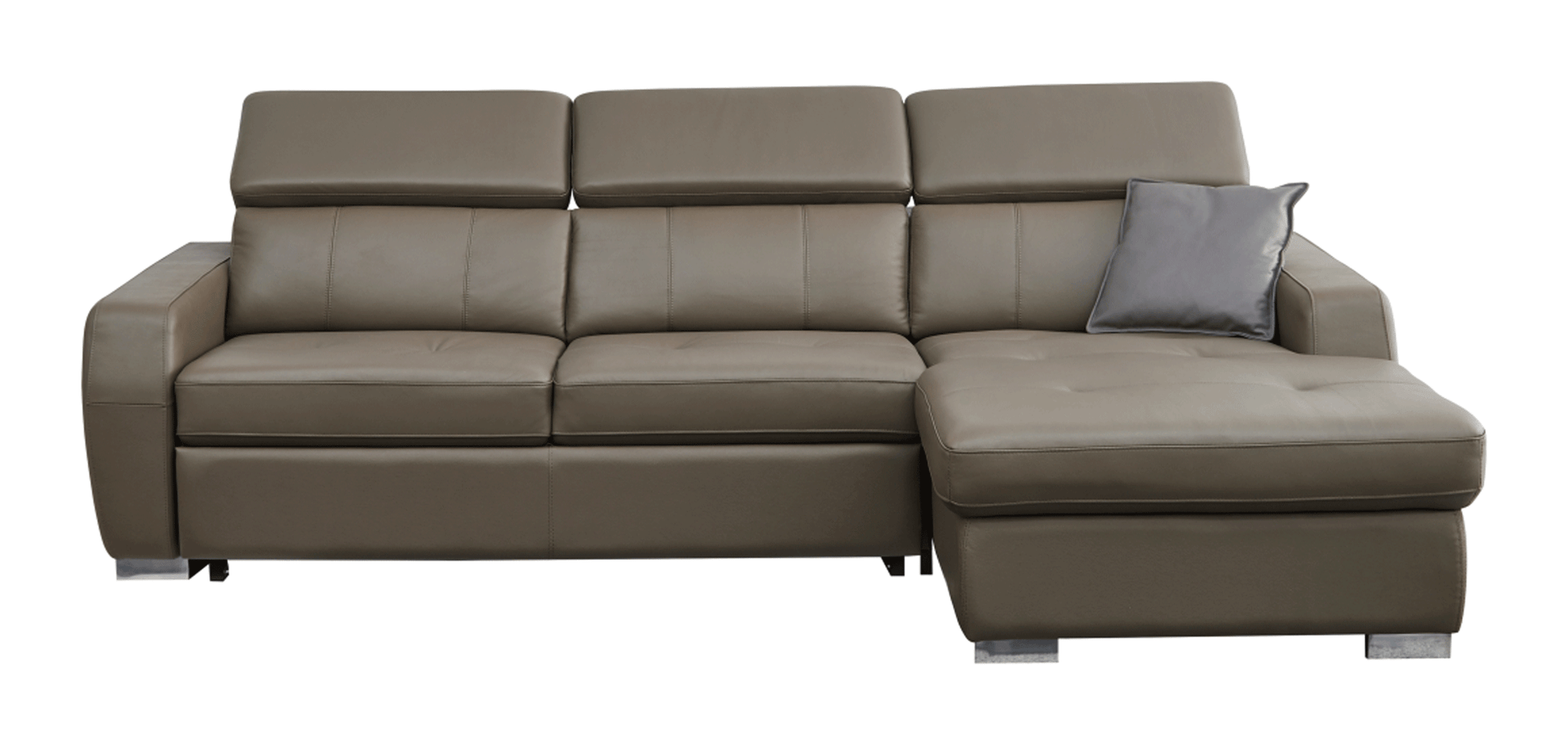 ESF Furniture - 1822 Sectional Right w/Bed in Grayish Brown Taupe - 1822SECTIONAL ESF Furniture