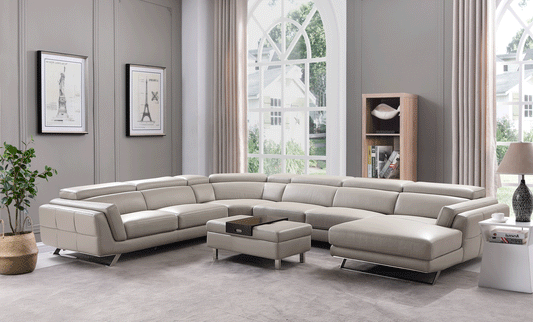 ESF Furniture - Sectional Right in Light Grey - 582-Sectional Right ESF Furniture