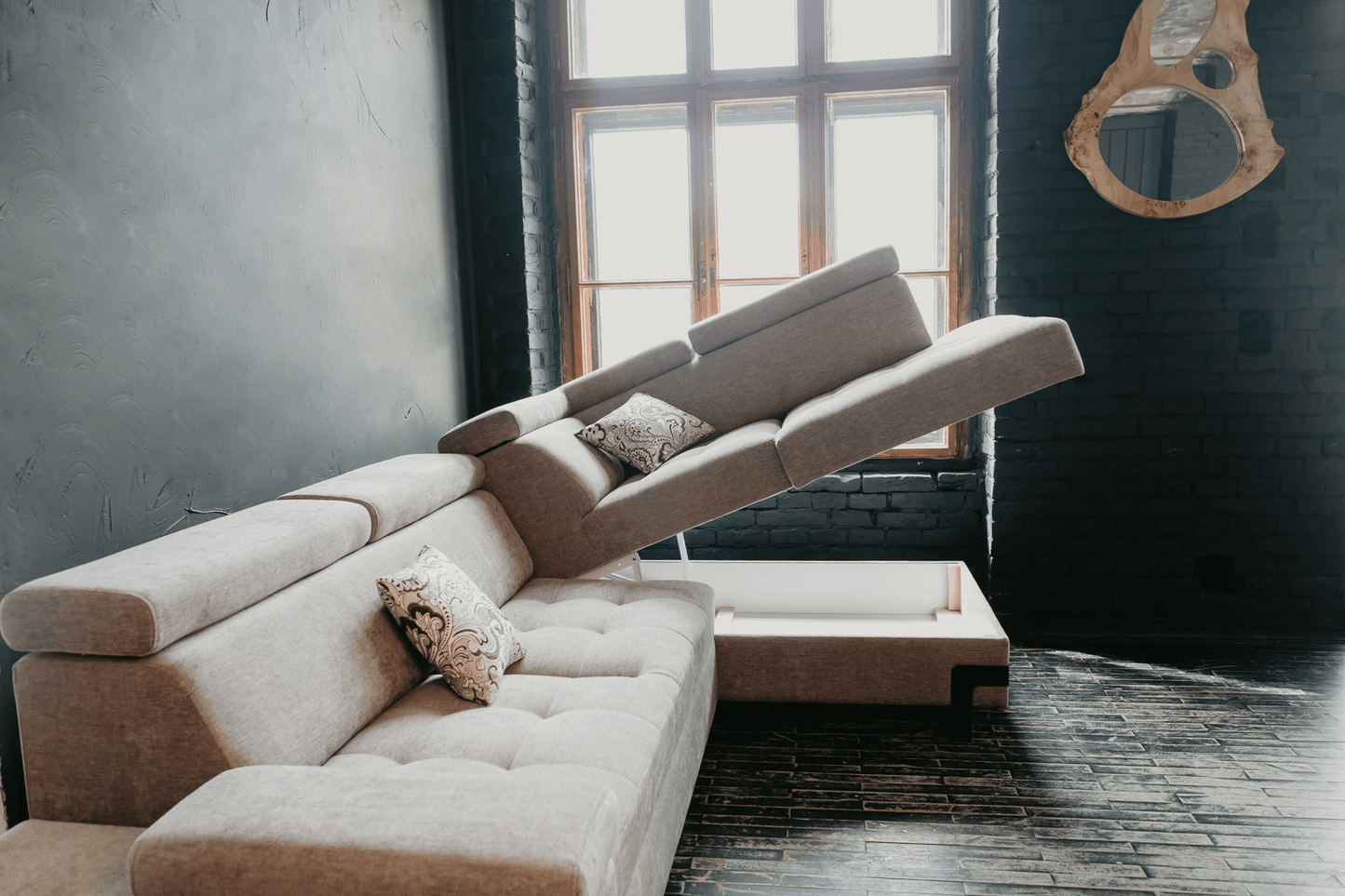 ESF FURNITURE - Garda Sectional Left w/ Bed and Storage - GARDASECTIONALLEFT ESF Furniture