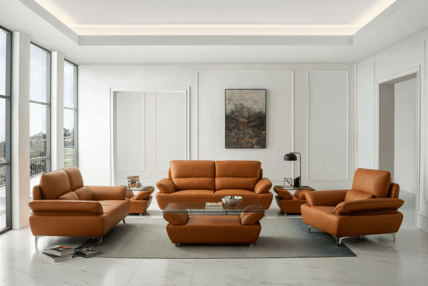 ESF Furniture - 1810 3 Orange Sofa - 18103 ESF Furniture