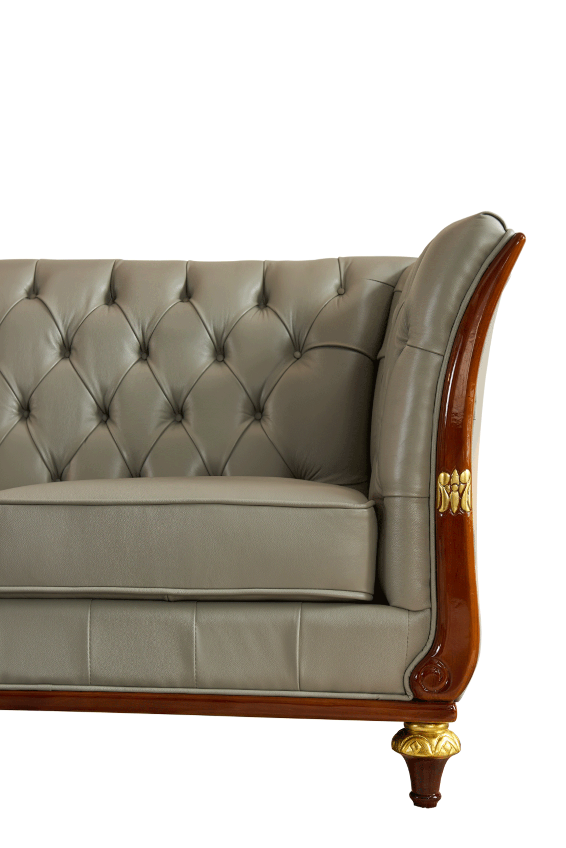 ESF Furniture - 401 Grey Leather Sofa - 4013 ESF Furniture