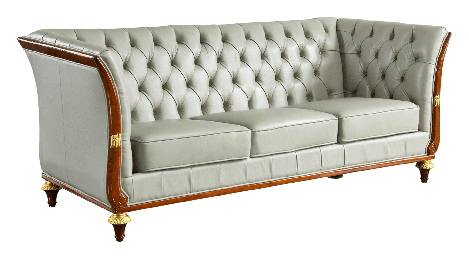 ESF Furniture - 401 Grey Leather Sofa - 4013 ESF Furniture