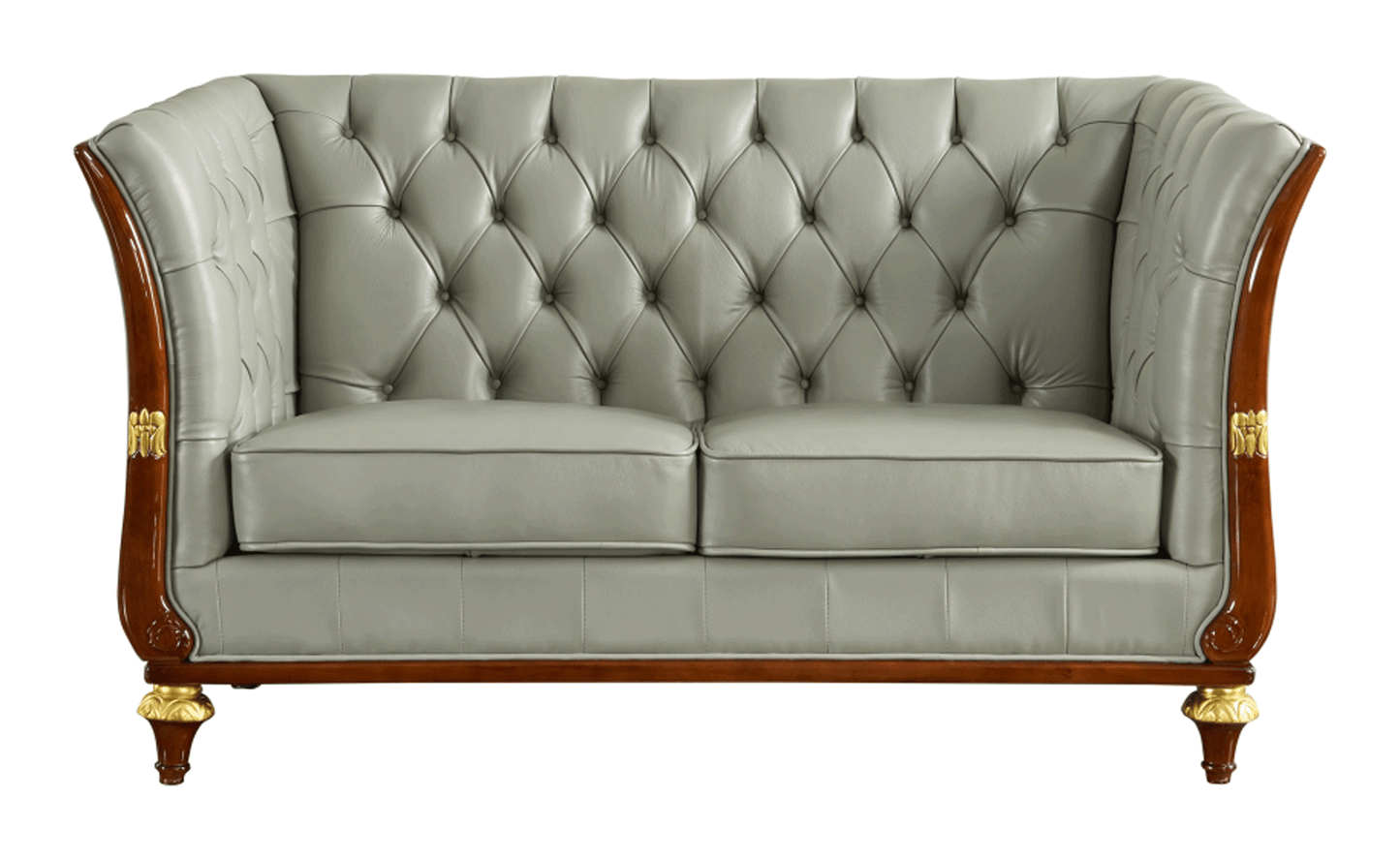 ESF Furniture - 401 Grey Leather Loveseat - 4012 ESF Furniture