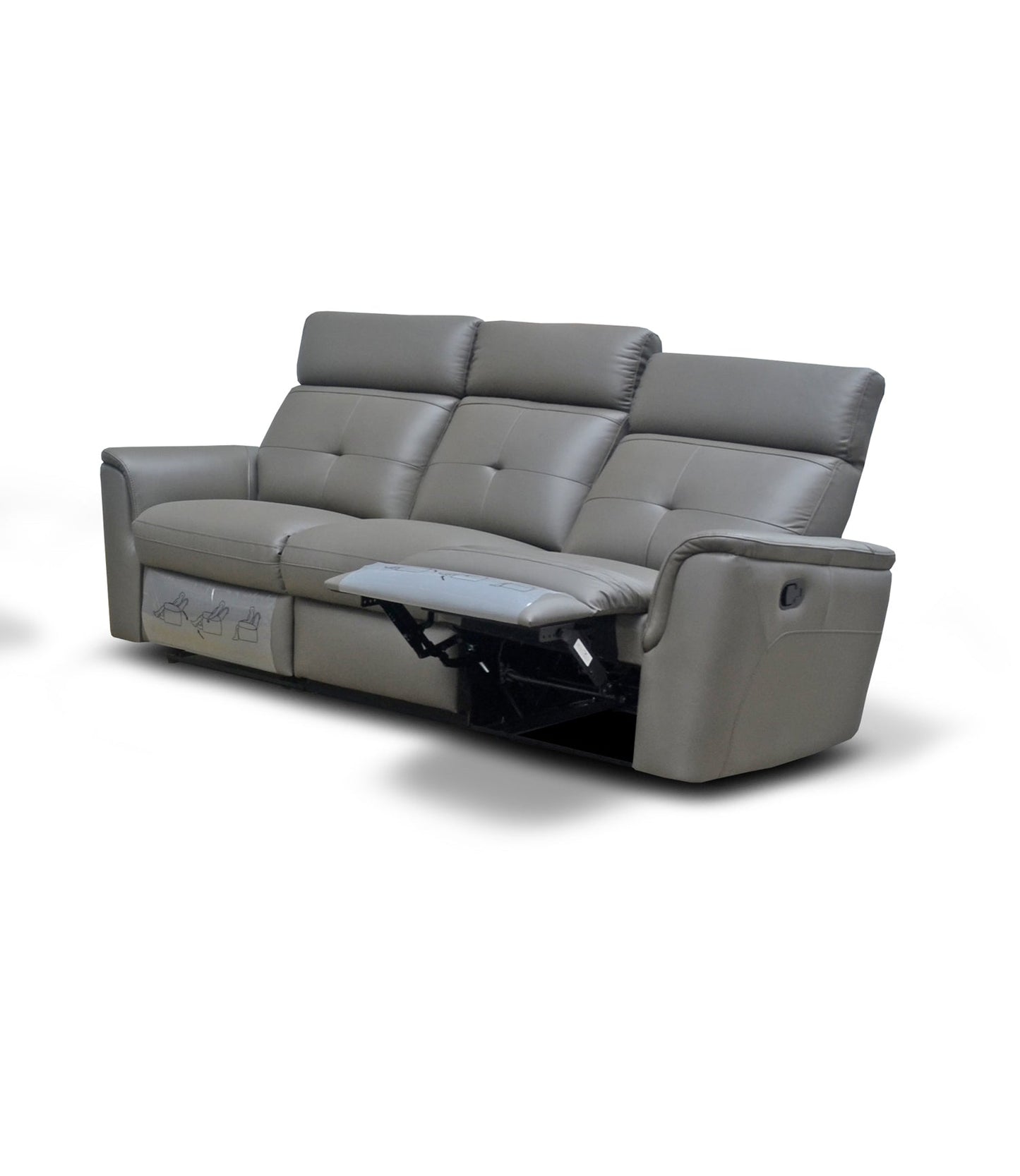 ESF Furniture - 8501 3 Sofa w-2 Recliners in Dark Grey - 85013DARKGREY ESF Furniture