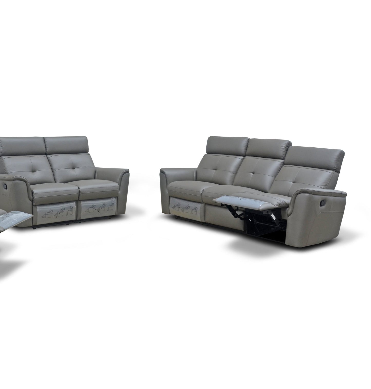 ESF Furniture - 8501 2 Piece Recliner Sofa Set in Dark Grey - 8501DARKGREY-SL ESF Furniture