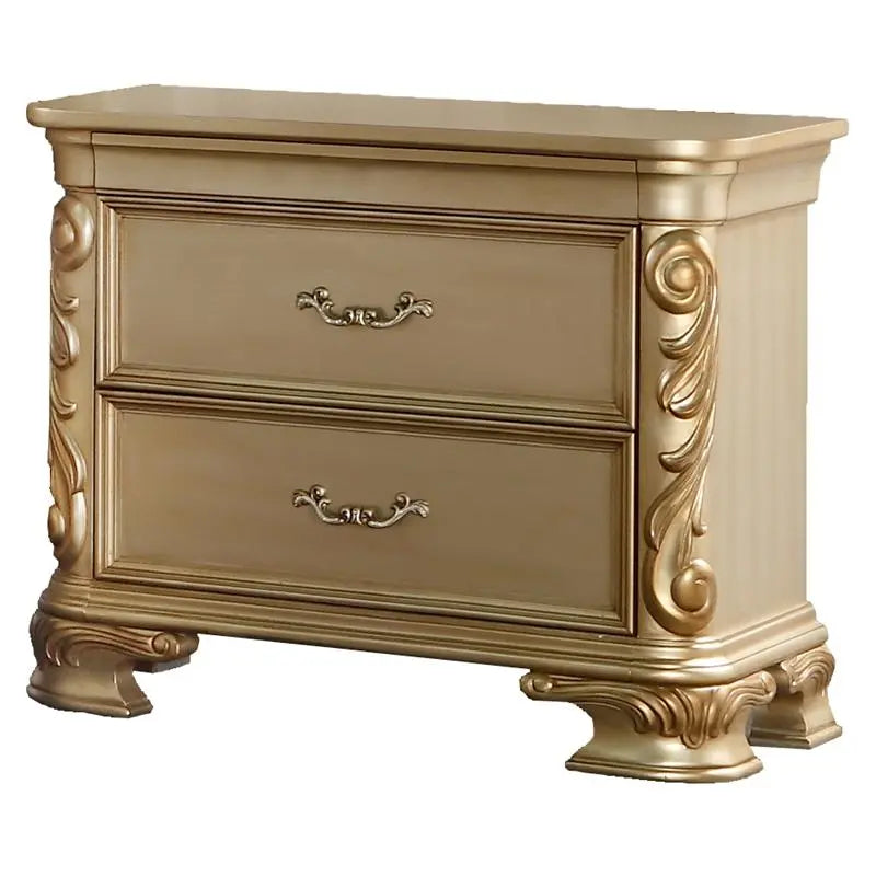 Miranda 6Pc Traditional Bedroom Set in Gold Finish by Cosmos Furniture Cosmos Furniture