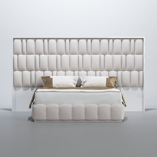 ESF FURNITURE - Orion Eastern King Size Bed in White with Light - ORIONKS ESF Furniture