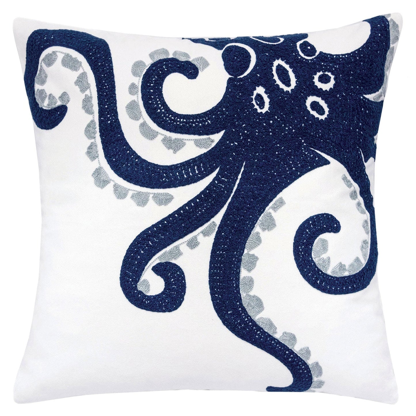 Maura White 20" X 20" Pillow, Octopus FOA East