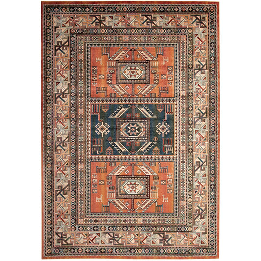 Mortsel Orange/Multi 5'3" X 7'6" Area Rug FOA East