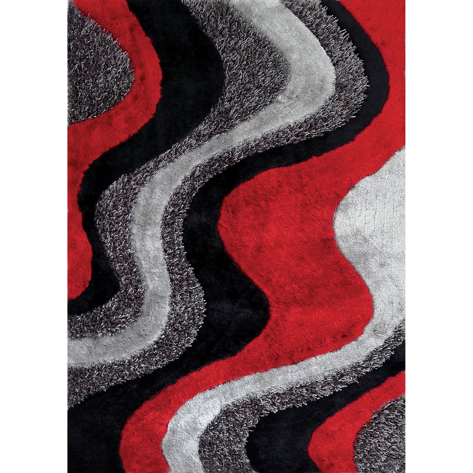 Vancouver Black/Gray/Red 5' X 7' Area Rug FOA East