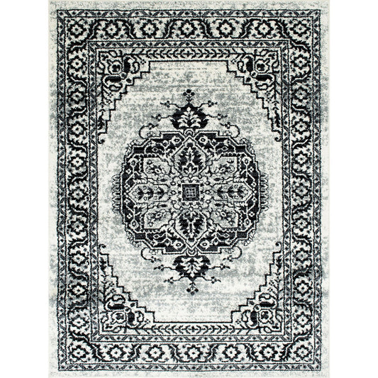 Serang Gray/Black 5' X 7' Area Rug FOA East