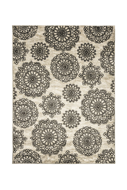 Acanthus Dark Gray/Black 5' X 8' Area Rug FOA East