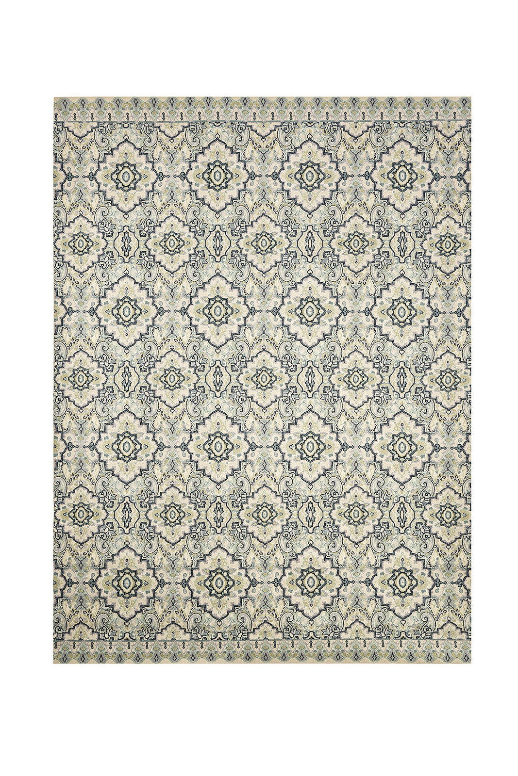 Acanthus Beige/Blue 5' X 8' Area Rug FOA East