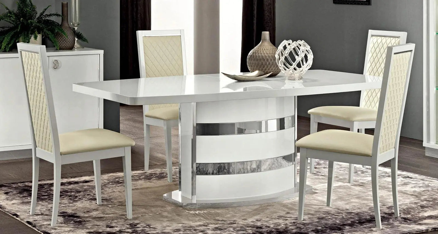 Roma Modern Rectangular Dining Room Set High Gloss White Color by ESF Furniture ESF Furniture