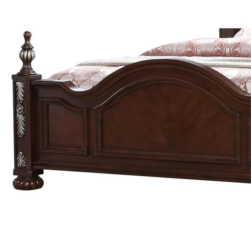 Rosanna 6Pc Traditional Bedroom Set in Cherry Finish by Cosmos Furniture Cosmos Furniture