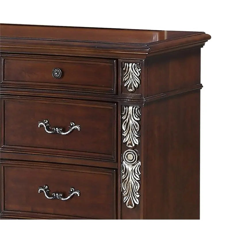 Rosanna 6Pc Traditional Bedroom Set in Cherry Finish by Cosmos Furniture Cosmos Furniture