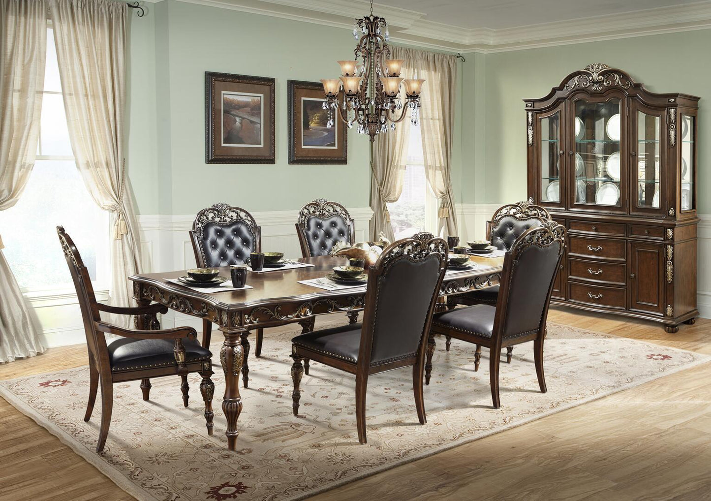 Rosanna Cherry Wood Finish Dining Room Set by Cosmos Furniture Cosmos Furniture