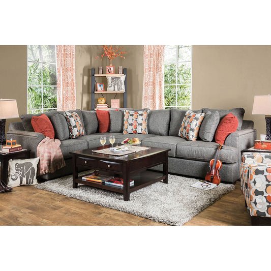 PENNINGTON Gray/Orange Sectional FOA East