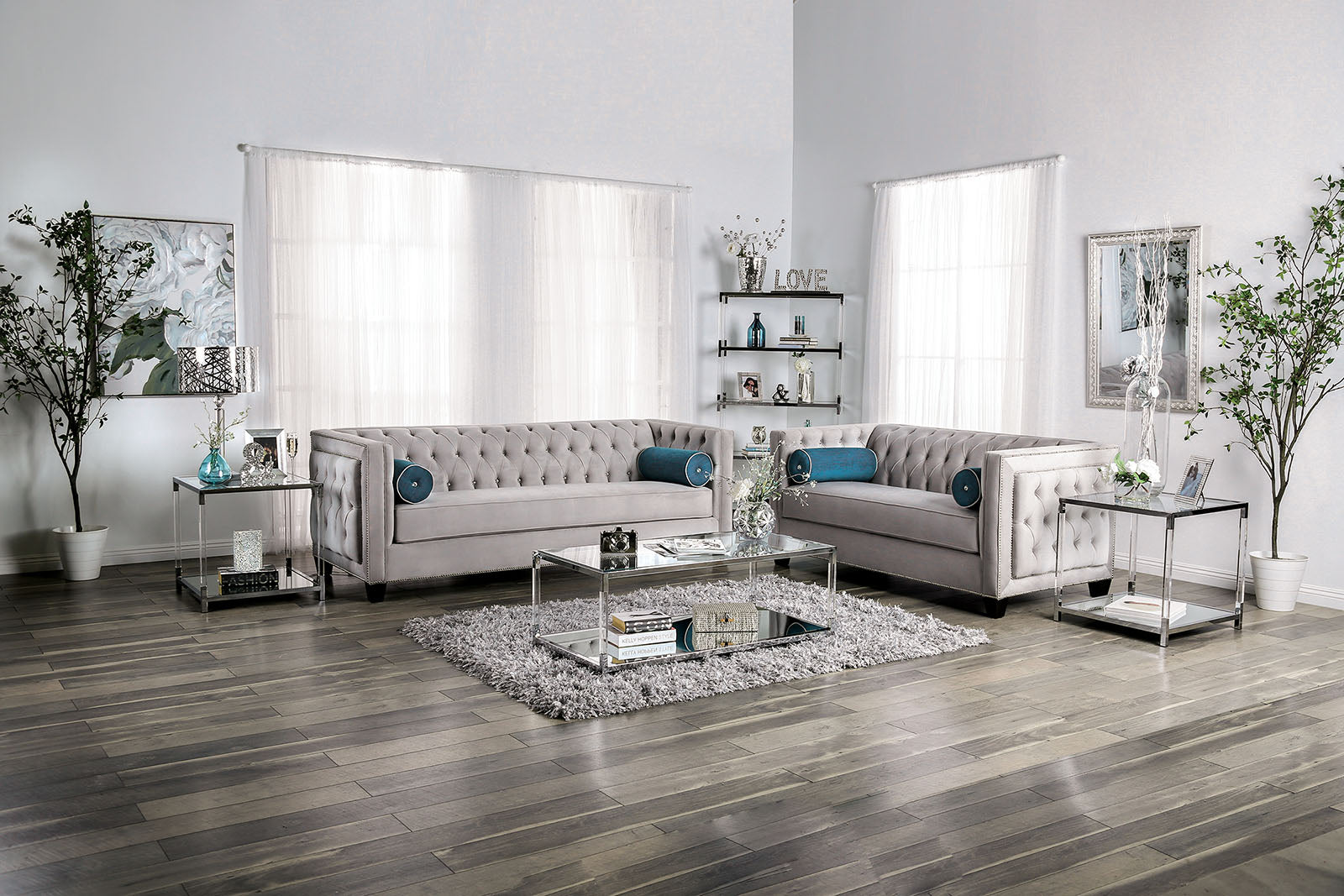 Silvan Gray Sofa + Love Seat FOA East