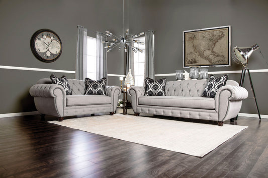 VIVIANA Gray Sofa + Love Seat FOA East