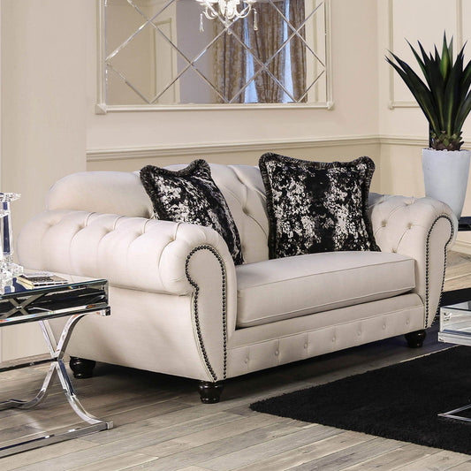 Gilda Beige/Black Love Seat FOA East