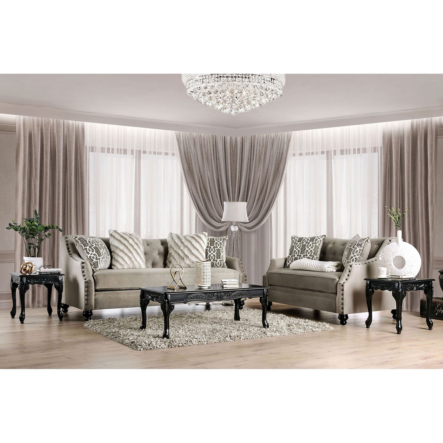 Ezrin Light Brown Sofa + Love Seat FOA East