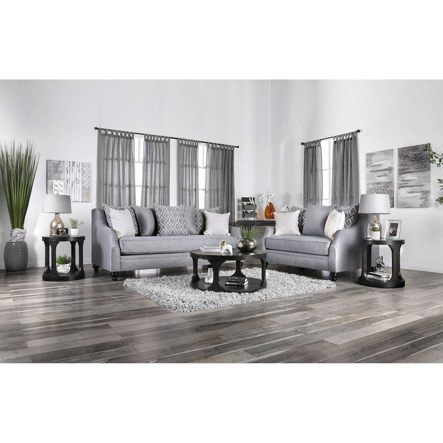 Nefyn Gray Sofa + Love Seat FOA East