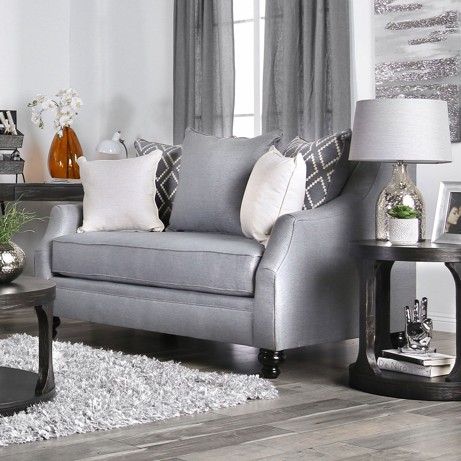 Nefyn Gray Love Seat FOA East