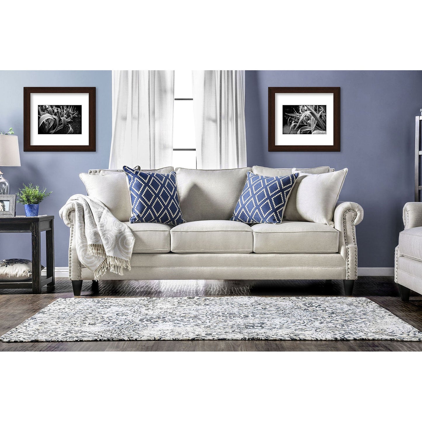 Giovanni Beige/Blue Sofa FOA East