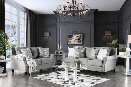 Giovanni Gray Sofa + Love Seat FOA East