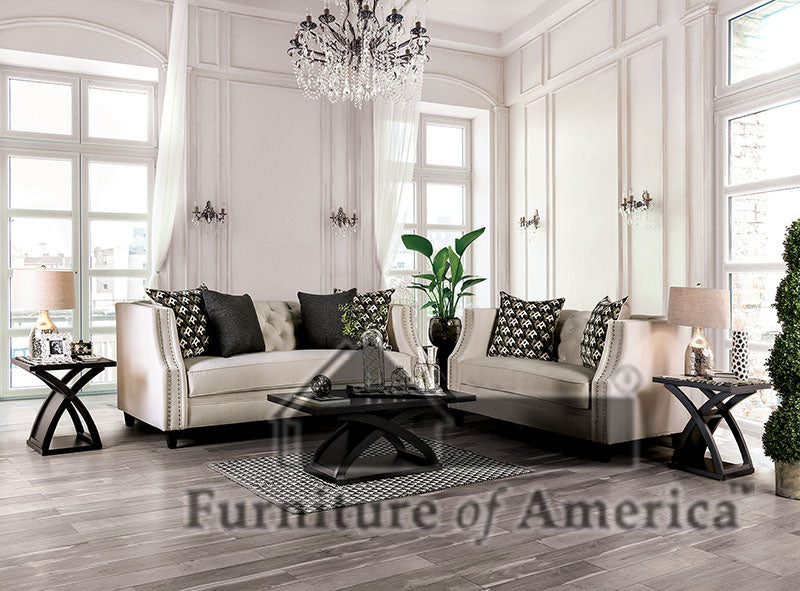 Aniyah Beige Sofa + Love Seat FOA East