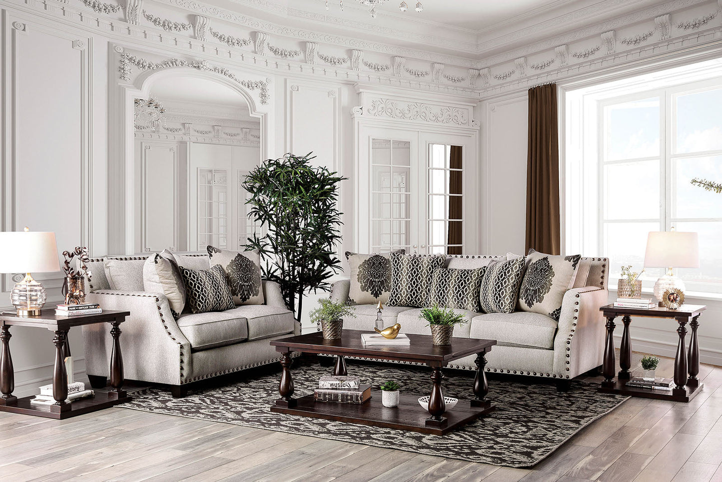 Cornelia Beige Sofa + Love Seat FOA East