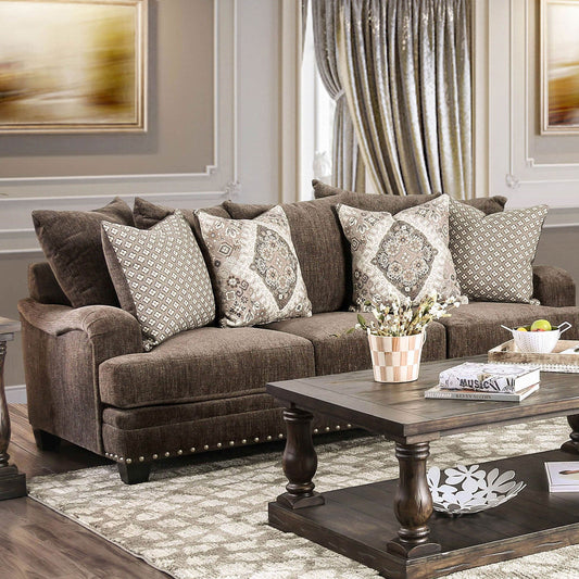 Pauline Dark Brown Sofa FOA East