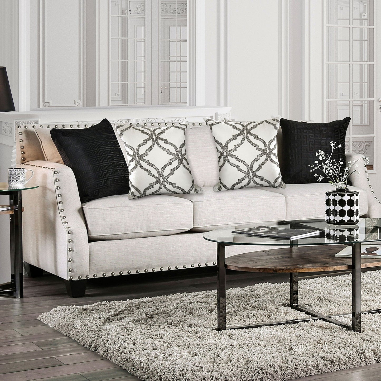 Phoibe Ivory Sofa FOA East