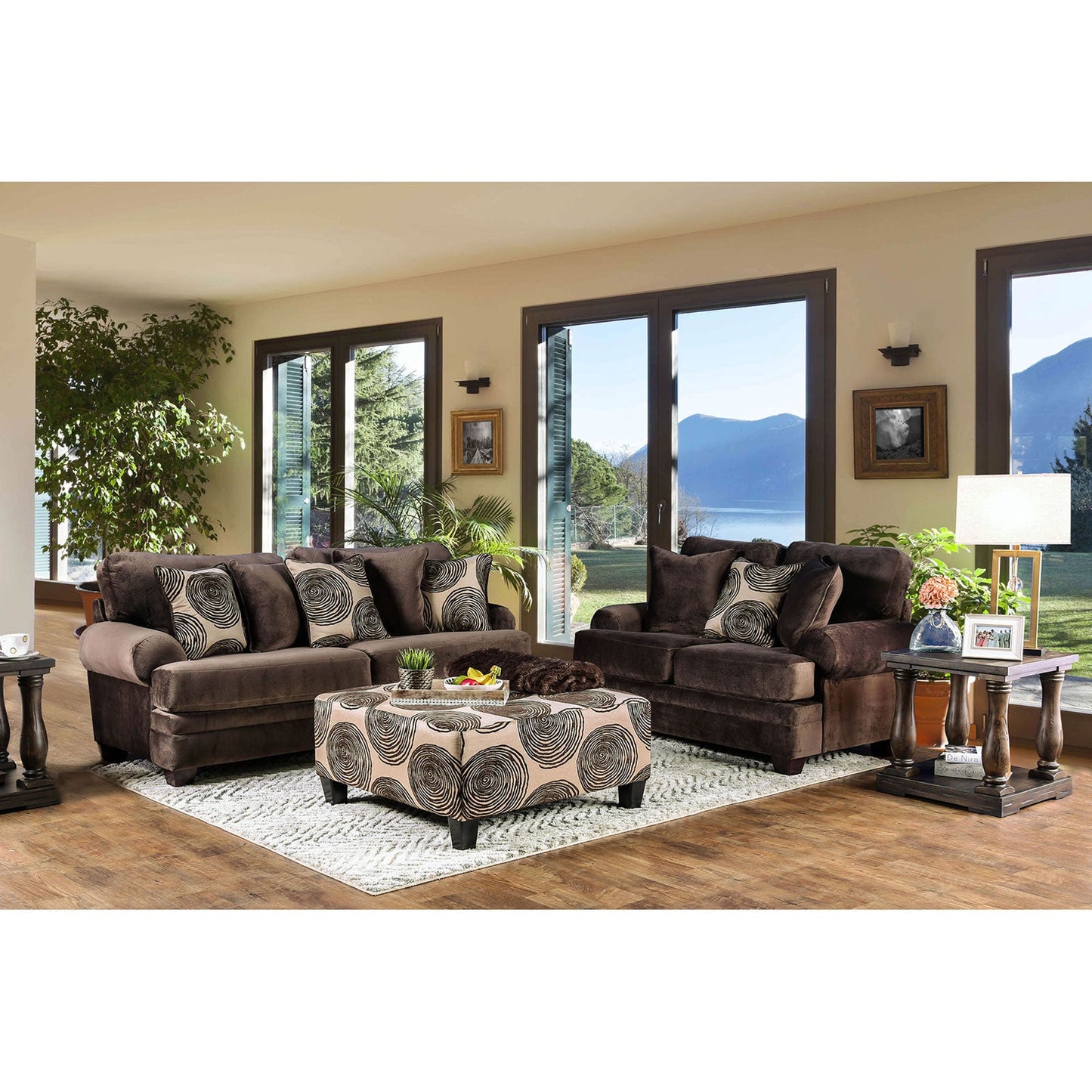 Bonaventura Brown Sofa + Love Seat FOA East