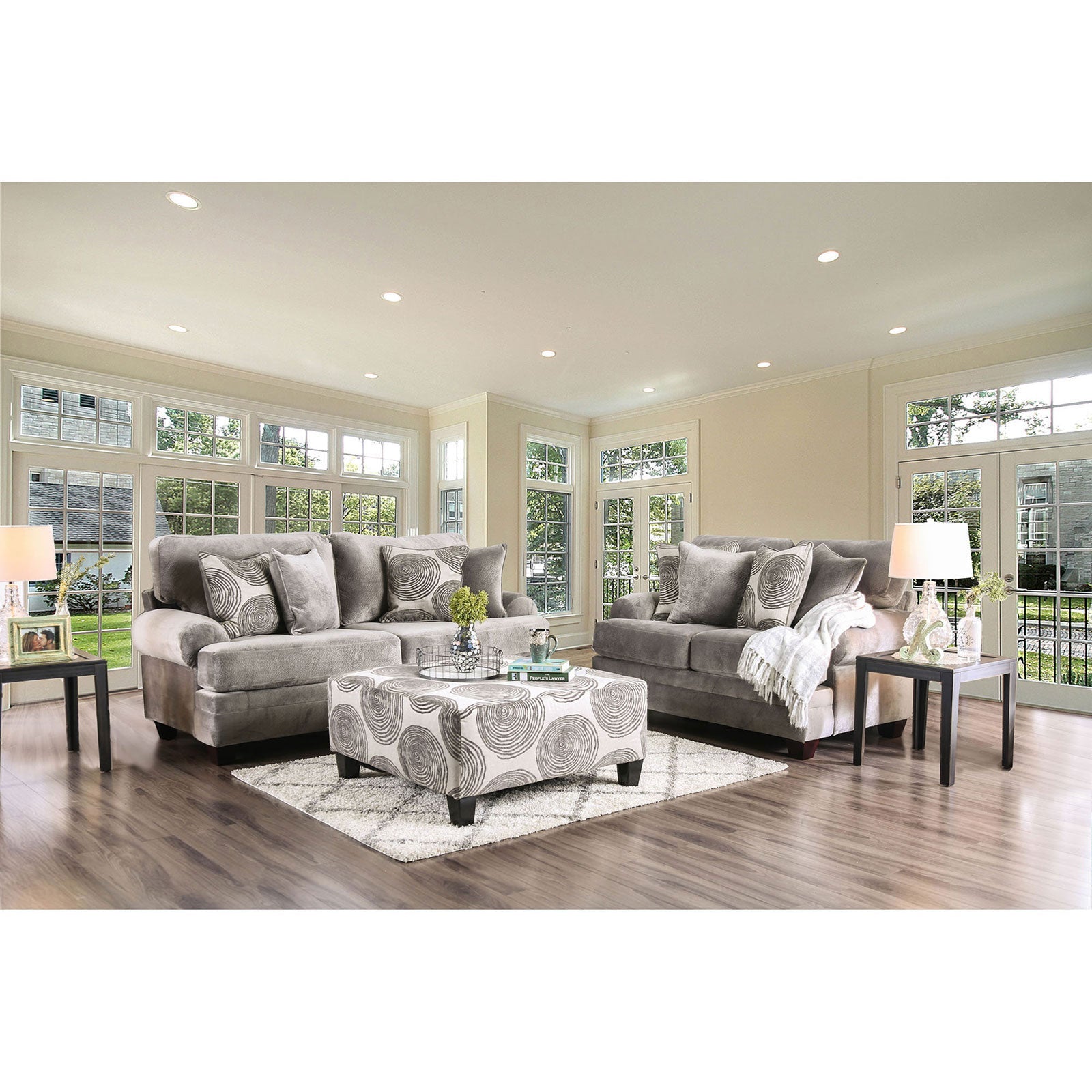 Bonaventura Gray Sofa + Love Seat FOA East