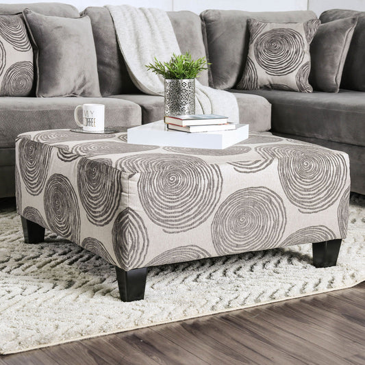 Bonaventura Gray/Pattern Ottoman FOA East