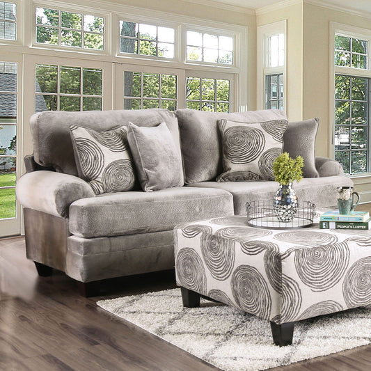 Bonaventura Gray/Pattern Sofa FOA East