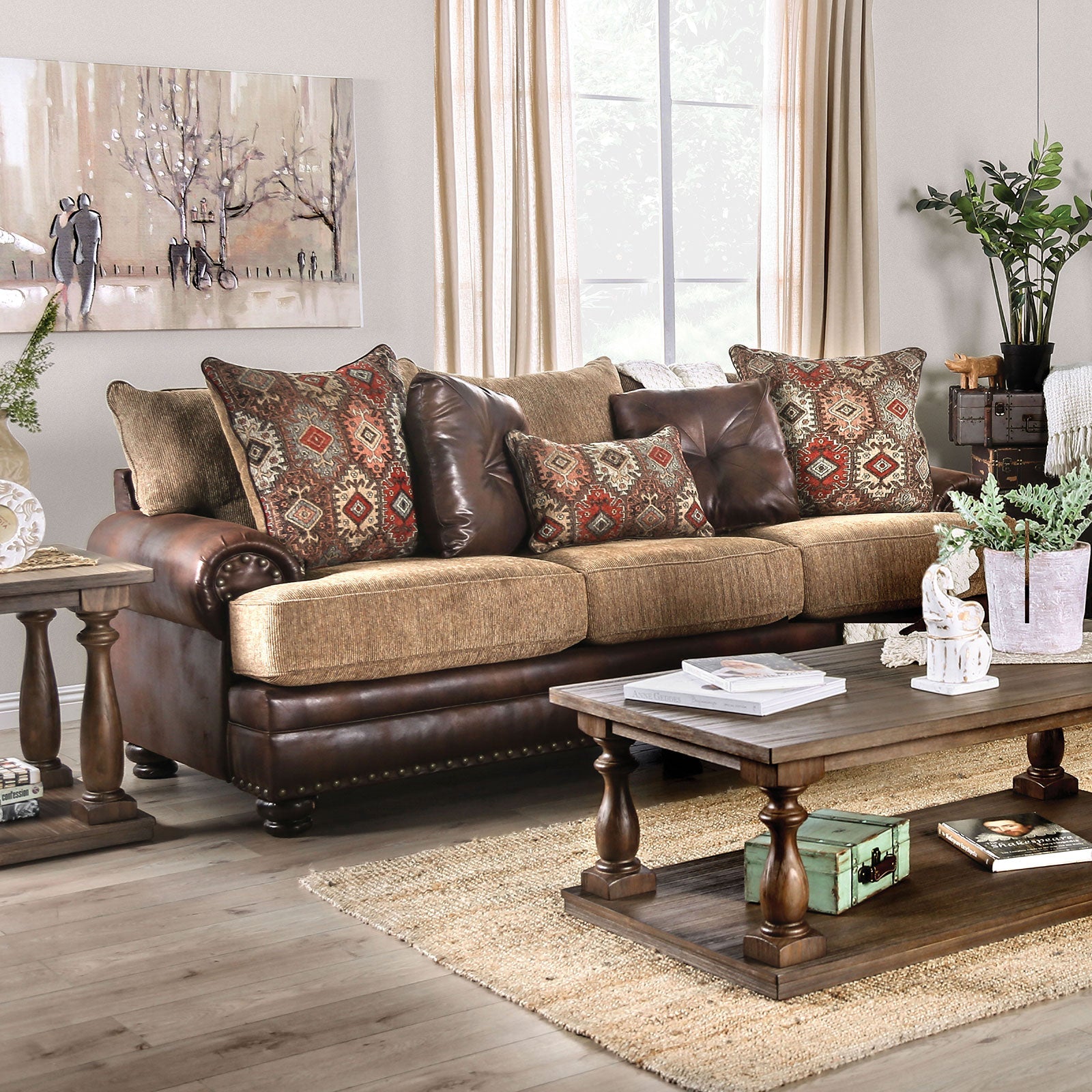 Fletcher Brown/Tan Sofa FOA East