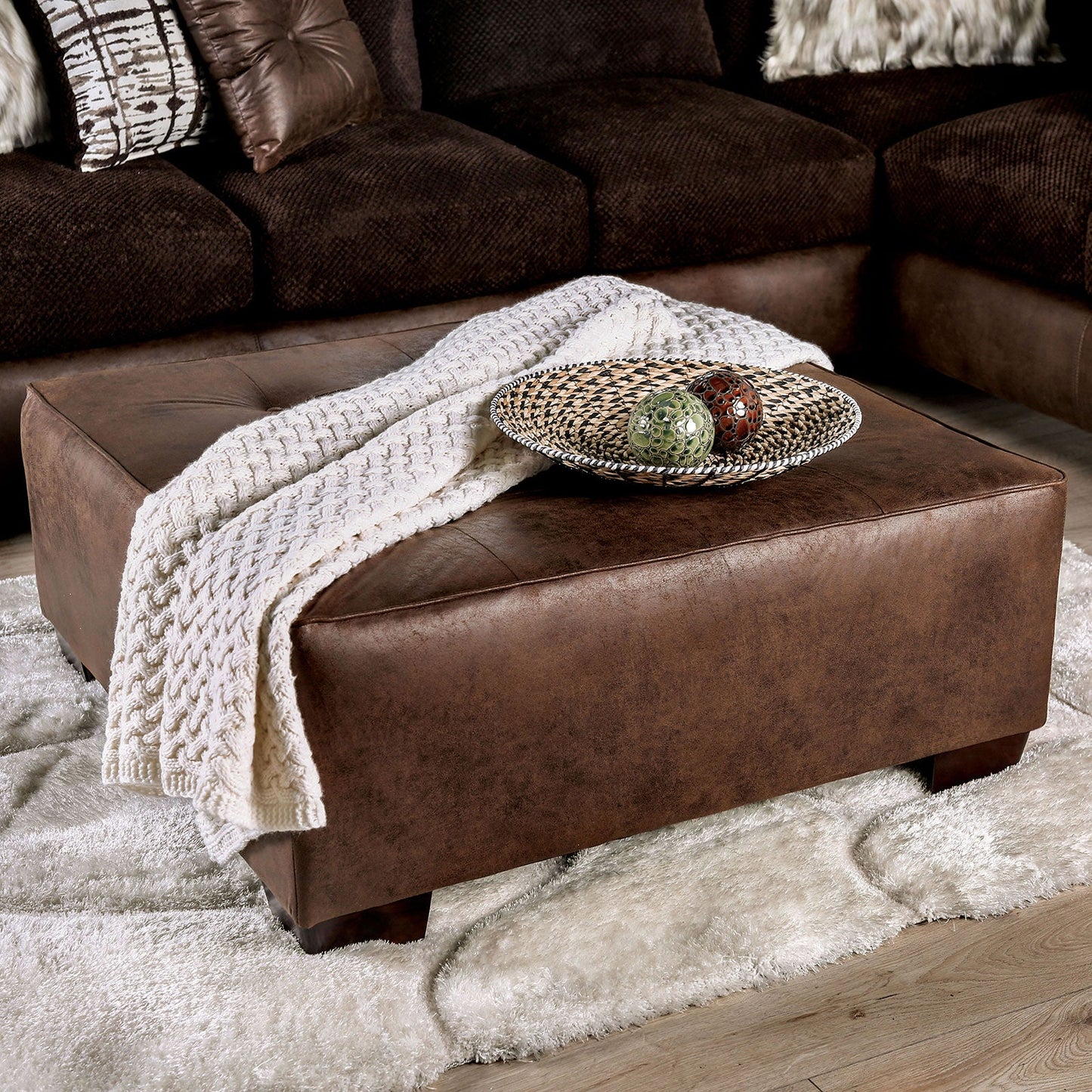 Gellhorn Brown Ottoman FOA East