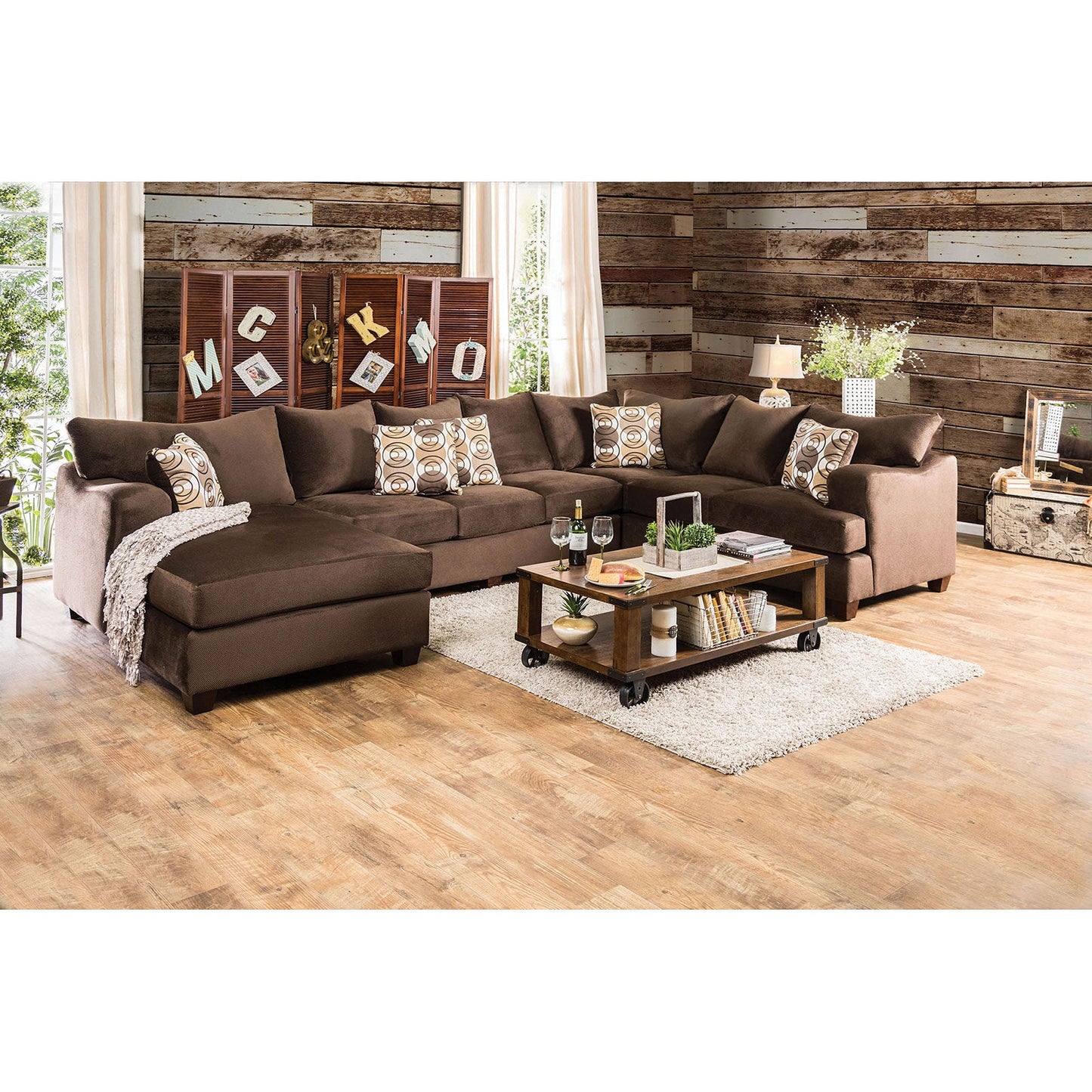 WESSINGTON Chocolate U-Shaped Sectional FOA East