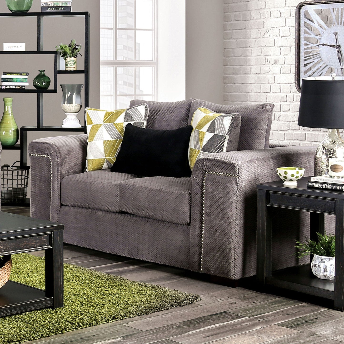 Bradford Warm Gray Love Seat FOA East