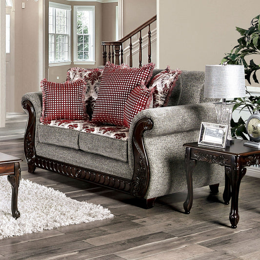 Whitland Light Gray/Red Love Seat FOA East